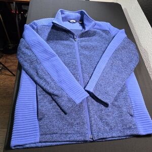 Lands End‎ Outfitters Womens Bright Blue Full-Zip Sweater, Size Medium